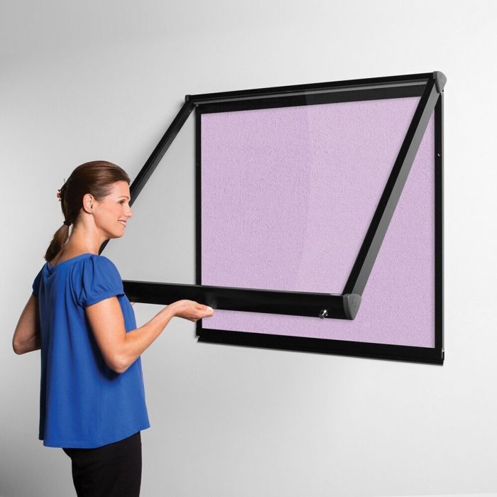 Shield Exterior Showcase 750 x 537mm - Black Frame/Lilac