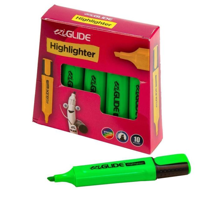 EziGlide Highlighter Markers - Green - Pack of 10 EziGlide Highlighter Markers - Green - Pack of 10