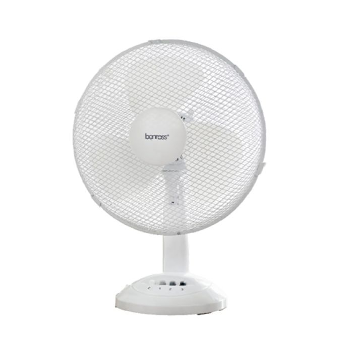 12" White Desk Fan