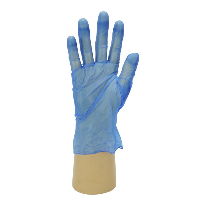 Polyco Blue Vinyl Powder Free Gloves-Extra Large-Pk 100