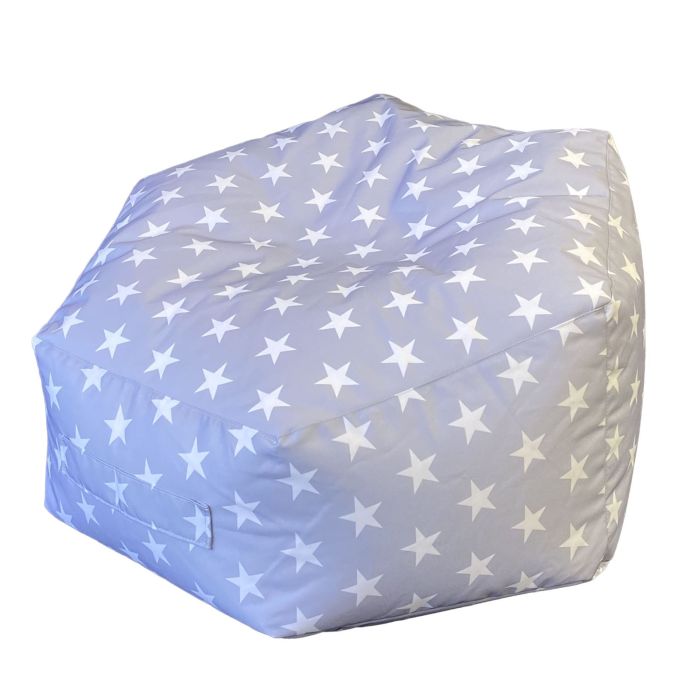 Grey and White Star Hexagonal Bean Bag