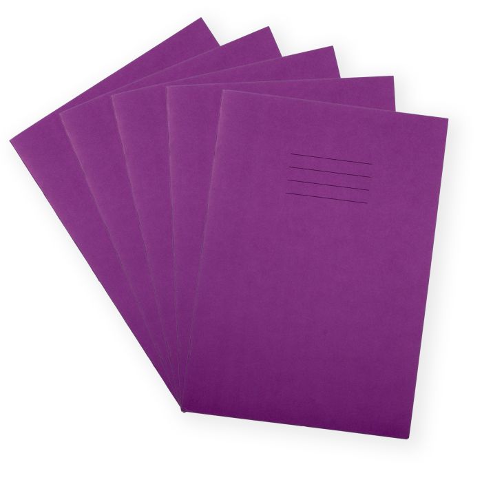 Exercise Book A4- 8mm Ruled With Margin- Purple-Pack of 50 Exercise Book A4- 8mm Ruled With Margin- Purple-Pack of 50