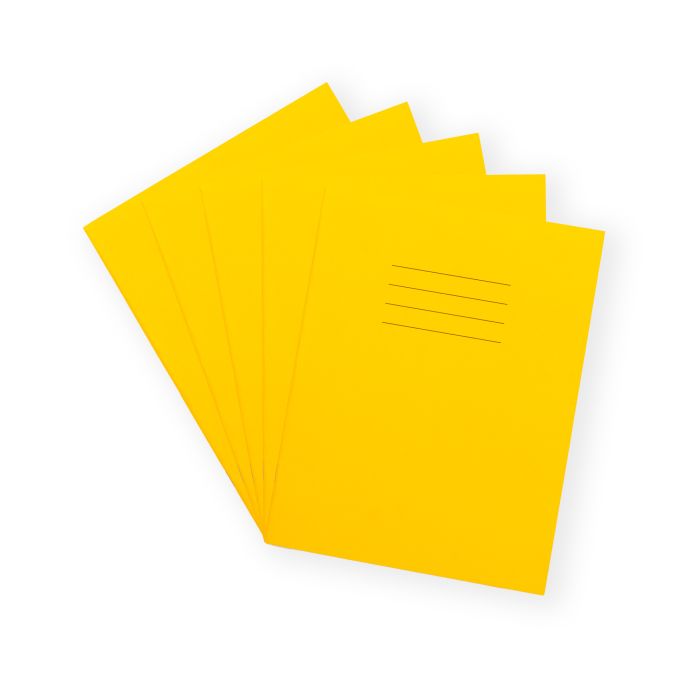 Exercise Book 9x7- 8mm Ruled With Margin- Yellow-Pack of 100