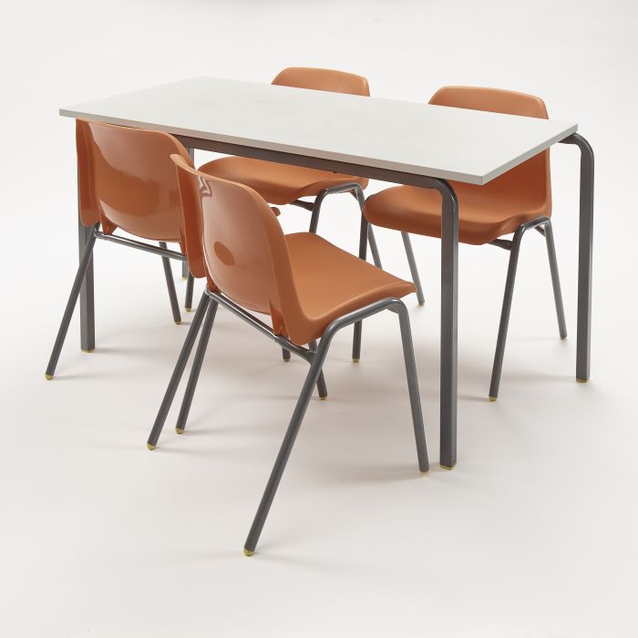 Classmates Contemporary 4 Tables & 8 Chairs Pack - 1100 x 550mm - 14 Years - Flame