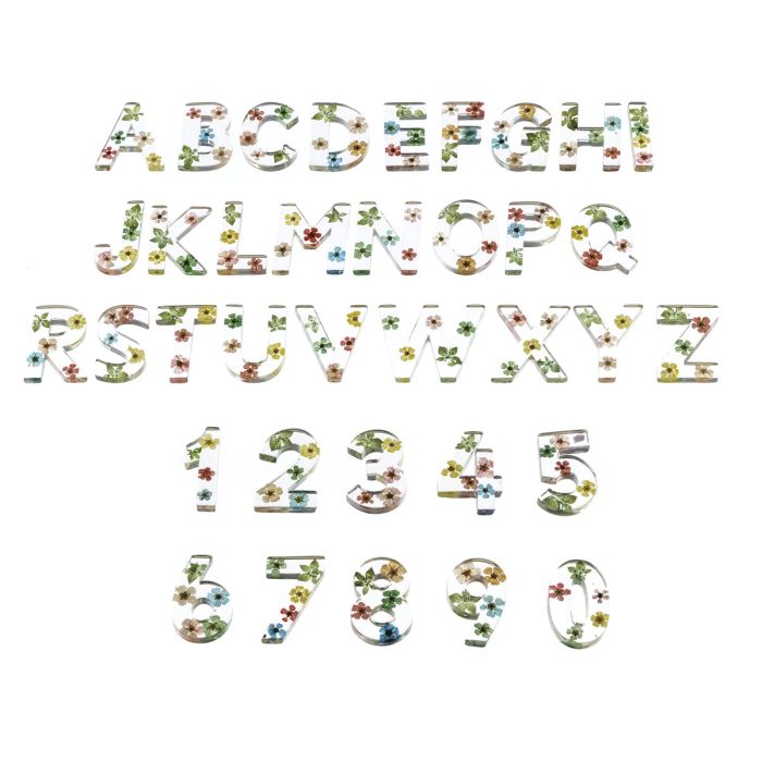 Floral Resin Uppercase Letters and Numbers