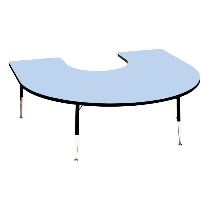 Tuf Top Height Adjustable Horseshoe Table - Sky Blue