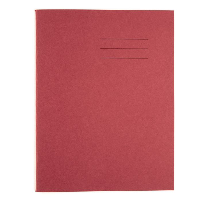 9 x 7" Exercise Book 32 Page Top Half Plain/Bottom Half 15mm Ruled - Red - Pack of 100