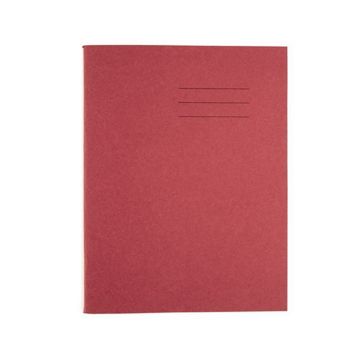 Exercise Book 9 x 7 - 64 Pages - 8mm Ruled/Plain Alternative With Margin - Red - Pack of 50