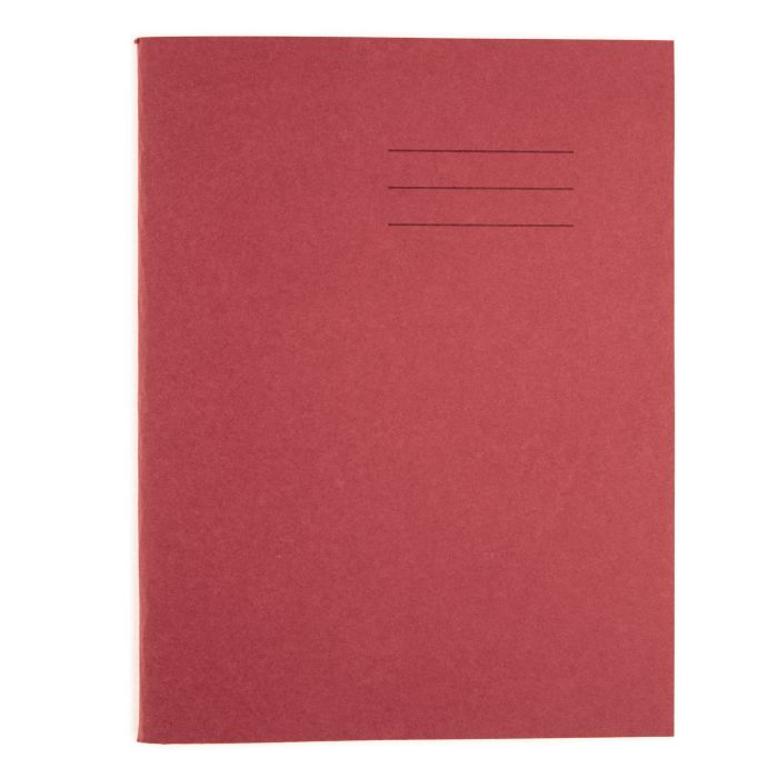 8" x 6.5" Exercise Book 48 Page- 8mm Ruled- Red- Pack of 100