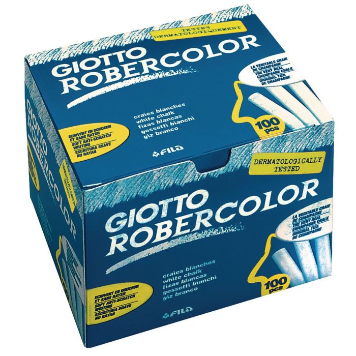 Giotto Robercolor Chalk - White - Pack of 100 Giotto Robercolor Chalk - White - Pack of 100