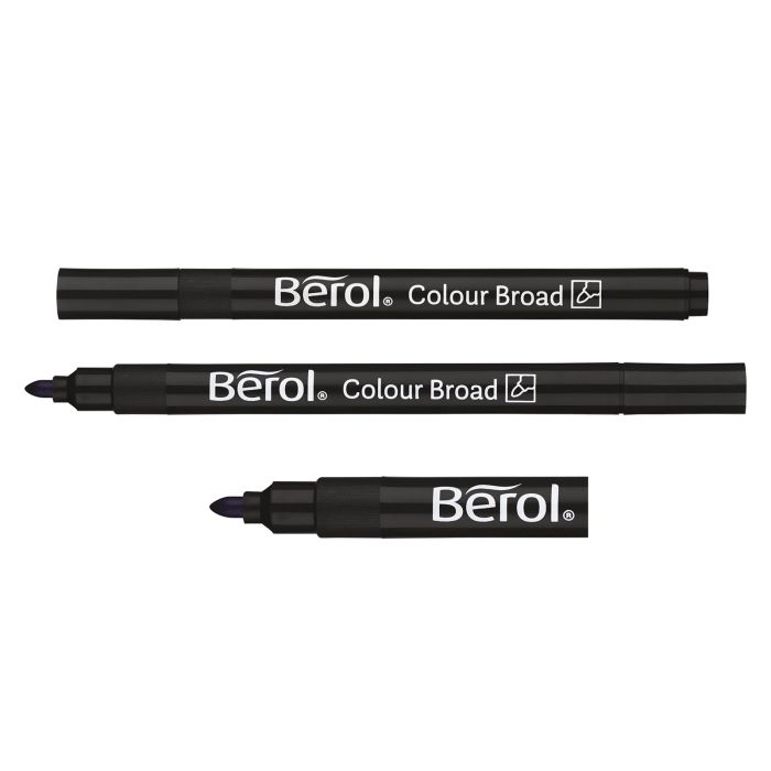 Berol Colour Broad Pens - Black - Pack of 12 Berol Colour Broad Pens - Black - Pack of 12