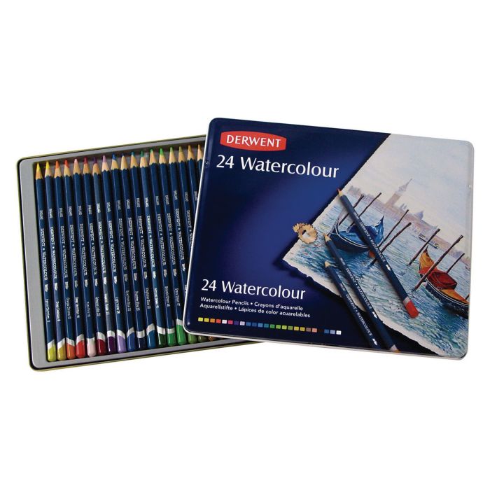 Derwent Watercolour Pencils - Tin of 24 Derwent Watercolour Pencils - Tin of 24