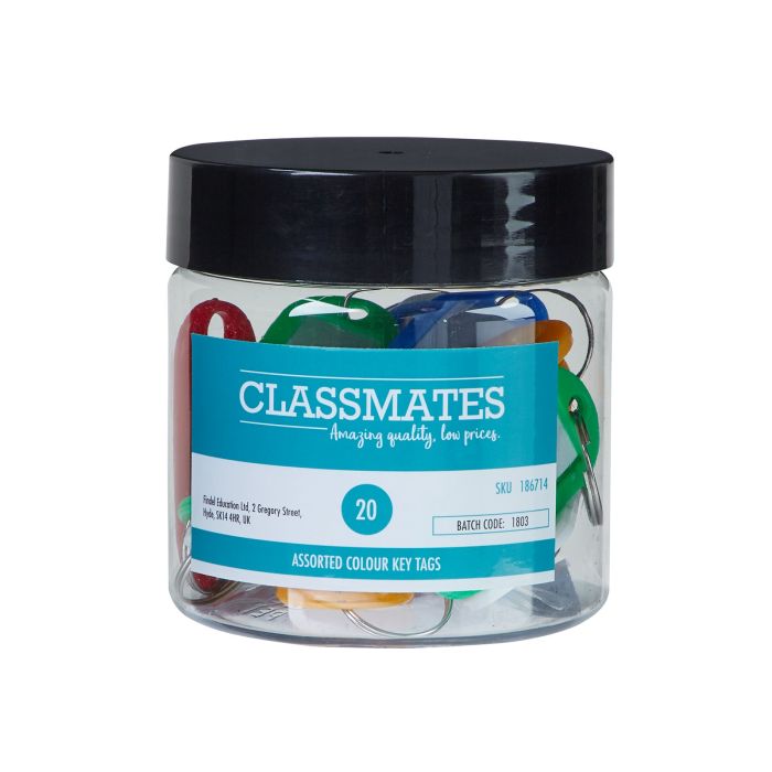 Classmates Key Tags Assorted - Pack of 20 Classmates Key Tags Assorted - Pack of 20