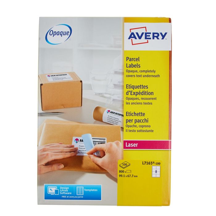 White Avery Jam-Free Quick PEEL Labels - Pack of 100 Sheets White Avery Jam-Free Quick PEEL Labels - Pack of 100 Sheets