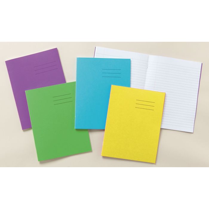 9 x 7" Exercise Book 120 Page 8mm Ruled With Margin - Orange - Pack of 50