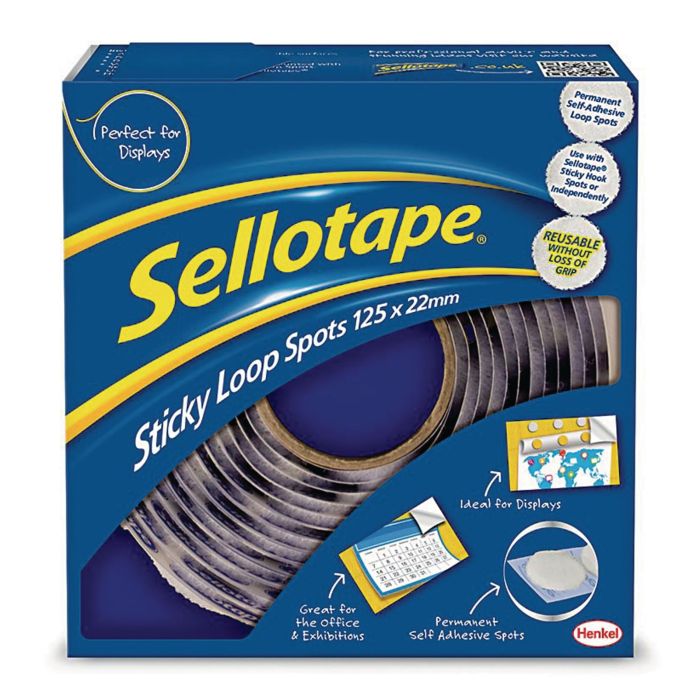 Sellotape Loop Spots - 22mm - Pack of 125 Sellotape Loop Spots - 22mm - Pack of 125