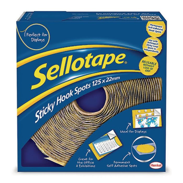 Sellotape Hook Spots - 22mm - Pack of 125 Sellotape Hook Spots - 22mm - Pack of 125