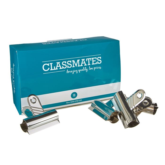 Classmates Letter Clips Black 70mm - Pack of 10 Classmates Letter Clips Black 70mm - Pack of 10