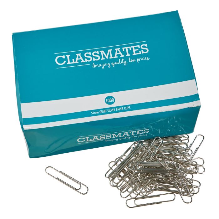 Classmates Paper Clips Giant 51mm - Pack of 1000 Classmates Paper Clips Giant 51mm - Pack of 1000
