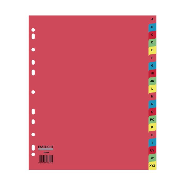 Eastlight A4 Extra Wide Subject Dividers 20-part A-Z Europunched