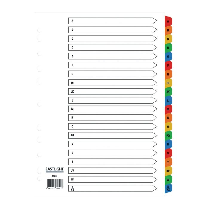Eastlight A4 Mylar Dividers 20-part A-Z Europunched