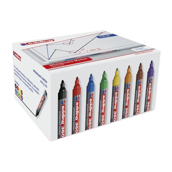 Edding 360 Whiteboard Marker Assorted Bullet Tip - Pack of 50 Edding 360 Whiteboard Marker Assorted Bullet Tip - Pack of 50