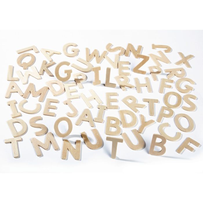 Plain Wood Letters Uppercase - Pack of 60