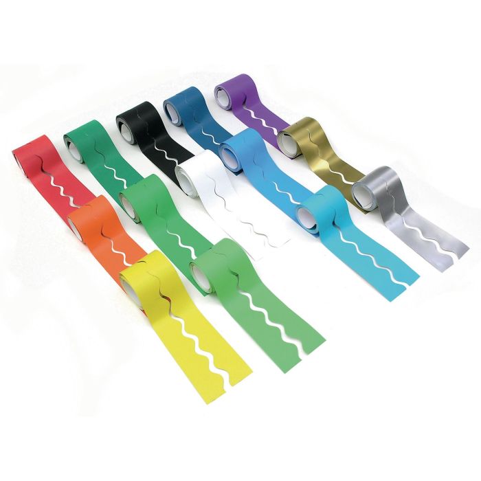 Fadeless Scalloped Card Border Roll - 57mm x 15m - Nile Green