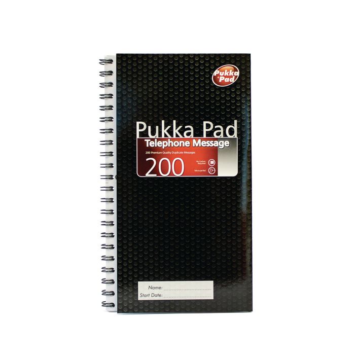Pukka Telephone Message 100 Page Notebook Black Pukka Telephone Message 100 Page Notebook Black
