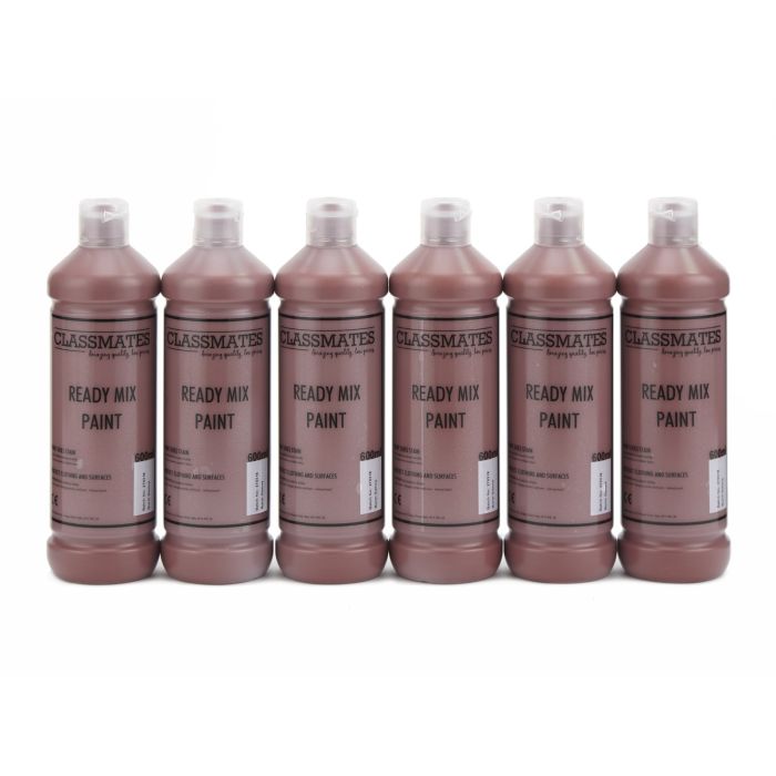 Classmates Ready Mixed Paint - 600ml - Burnt Sienna - Pack of 6 Classmates Ready Mixed Paint - 600ml - Burnt Sienna - Pack of 6