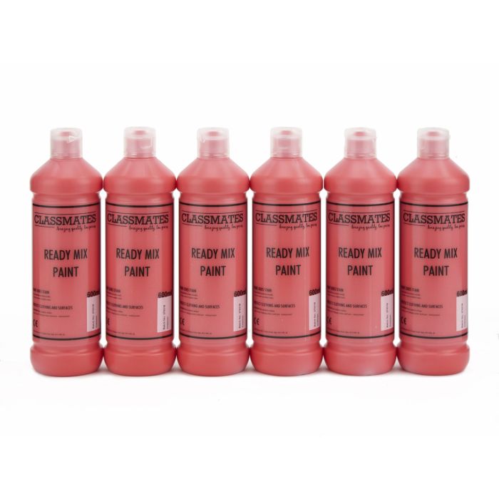 Classmates Ready Mixed Paint - 600ml - Crimson - Pack of 6 Classmates Ready Mixed Paint - 600ml - Crimson - Pack of 6