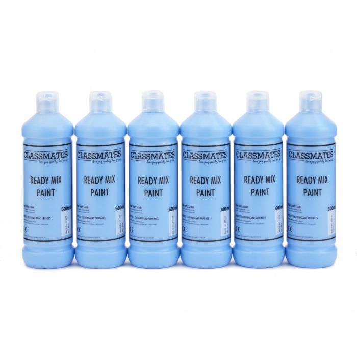 Classmates Ready Mixed Paint - 600ml - Sky Blue - Pack of 6