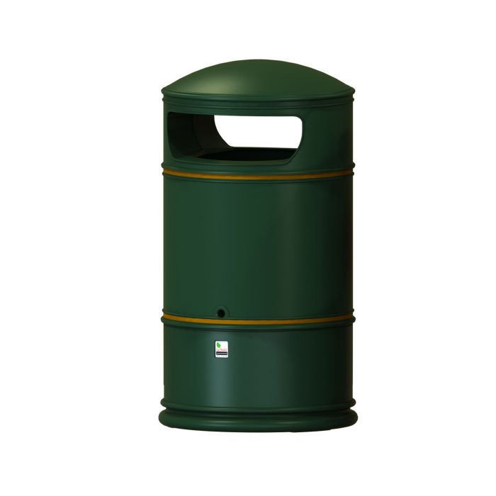 Heritage Lite Hooded Litter Bin - 100L - Dark Green
