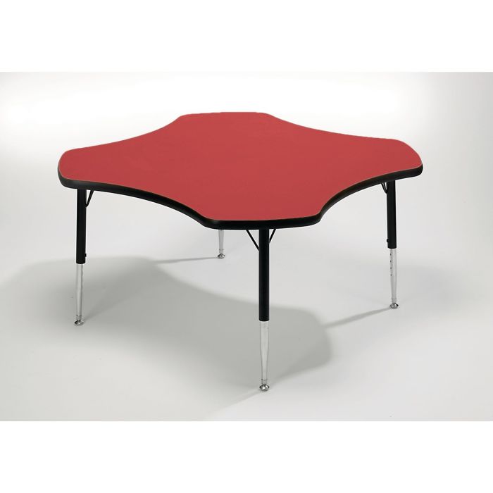 Tuf Top Clover Height Adjustable Classroom Table - 1026 x 430 to 635mm - Red