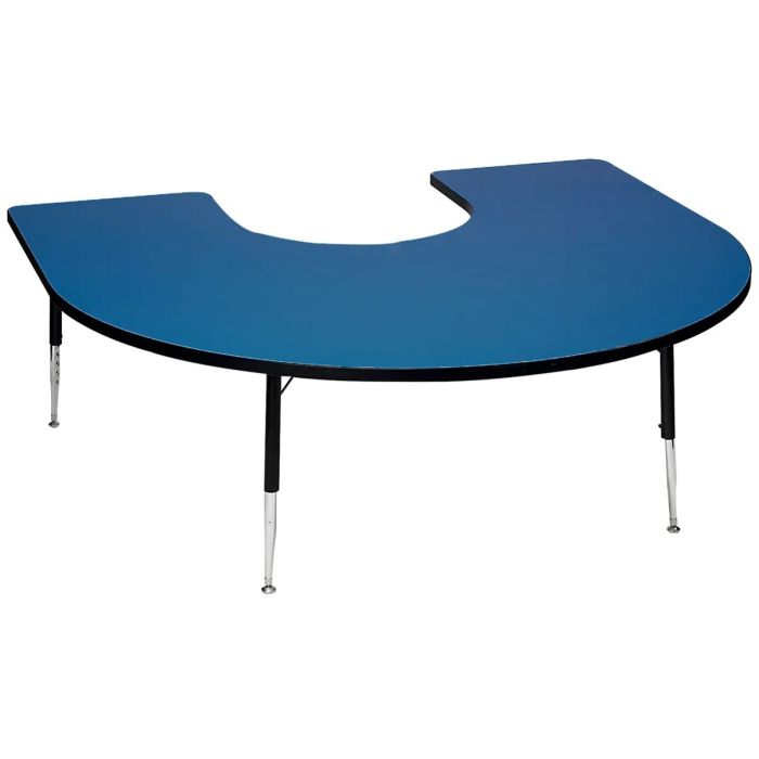 Tuf Top Height Adjustable Horseshoe Table - Blue