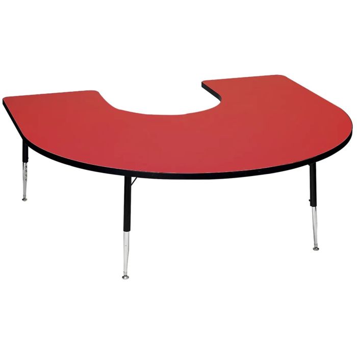 Tuf Top Height Adjustable Horseshoe Table - Red