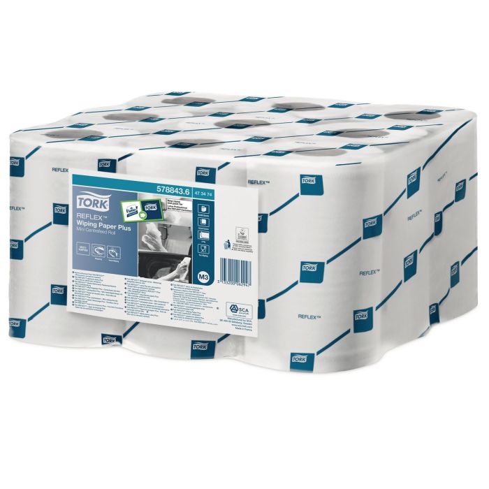 Tork Reflex Single Sheet Centrefeed Wiping Paper Plus White - Pack of 9