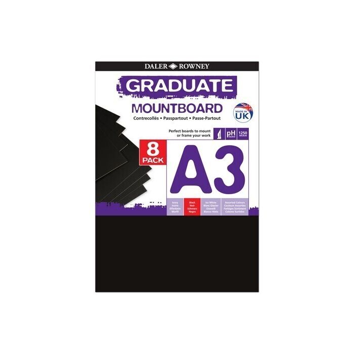 Graduate Mountboards A3 - Black - Pack of 8