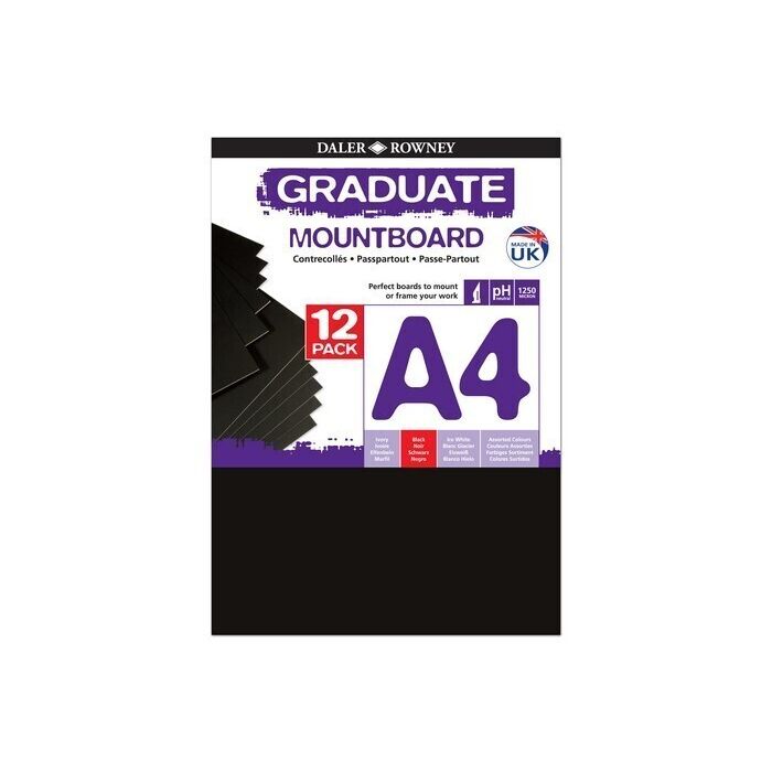 Graduate Mountboards A4 - Black - Pack of 12