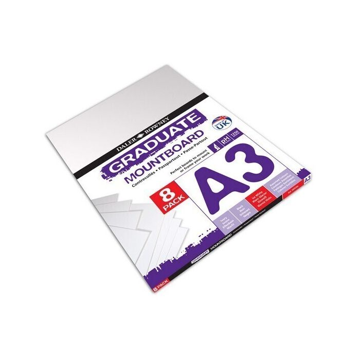 Graduate Mountboards A3 - Ice White - Pack of 8