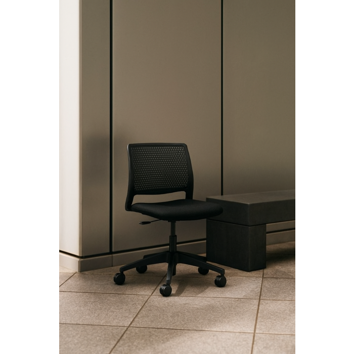 Grafton Task Chair with upholstered Seat - Black