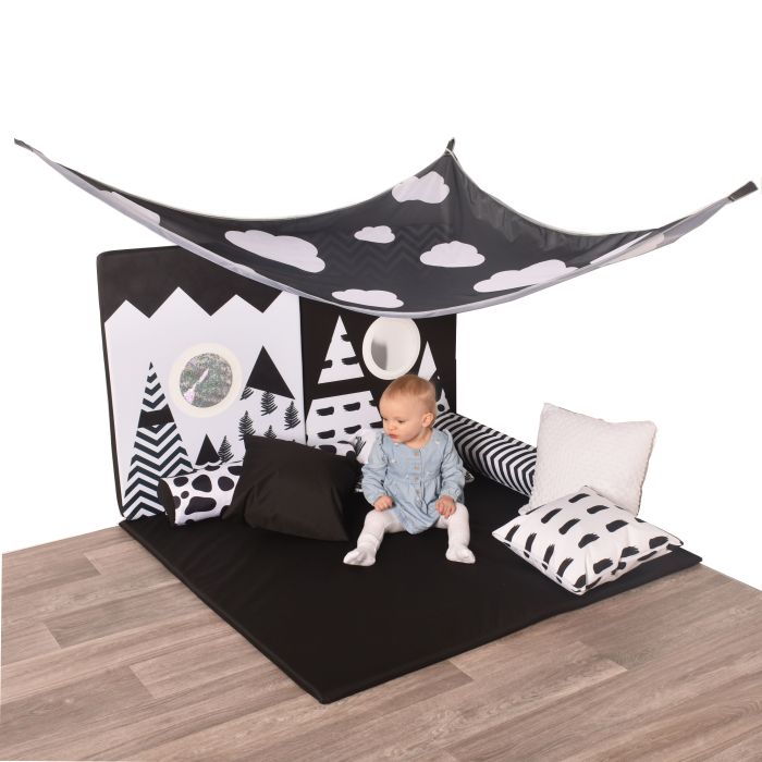 Black and White Wall Pad- Mat and Canopy Set