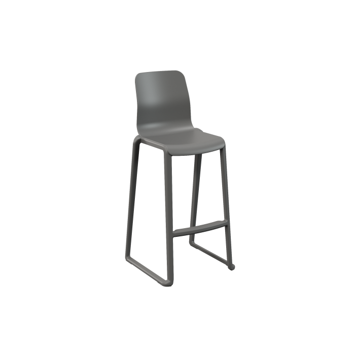 Hatton One Piece High Back Chair - Iron Grey