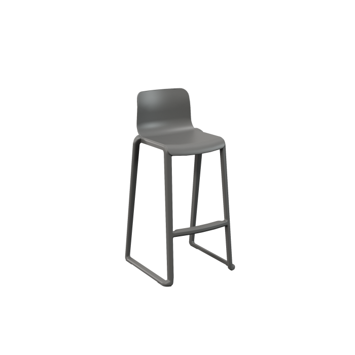 Hatton One Piece Midi Back Stool - Iron Grey Hatton One Piece Midi Back Stool - Iron Grey