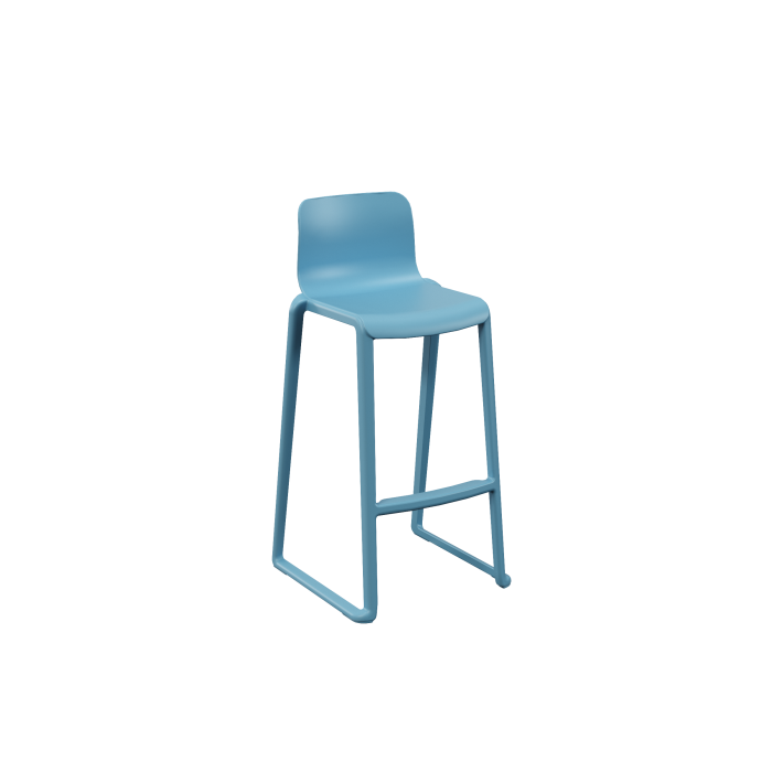 Hatton One Piece Midi Back Stool - Powder Blue Hatton One Piece Midi Back Stool - Powder Blue