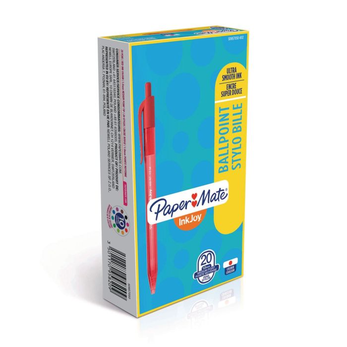 Paper Mate Inkjoy 100 Ballpoint Pen Red - Pack of 20