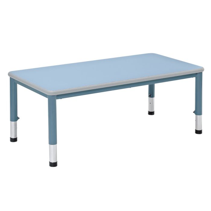 Harlequin Rectangular Height Adjustable Steel Classroom Table - 900 x 600 x 600mm - Soft Blue