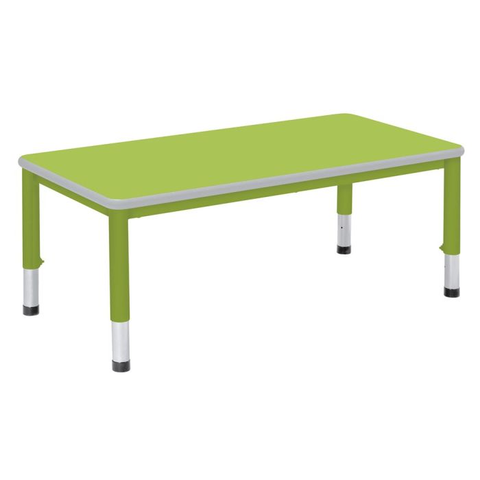 Harlequin Rectangular Height Adjustable Steel Classroom Table - 1200 x 600 x 600mm - Tangy Lime
