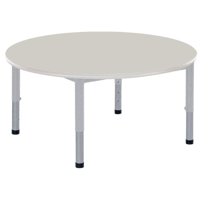 Harlequin Circular Height Adjustable Steel Classroom Table - 1050 x 400 to 640mm - Grey Harlequin Circular Height Adjustable Steel Classroom Table - 1050 x 400 to 640mm - Grey