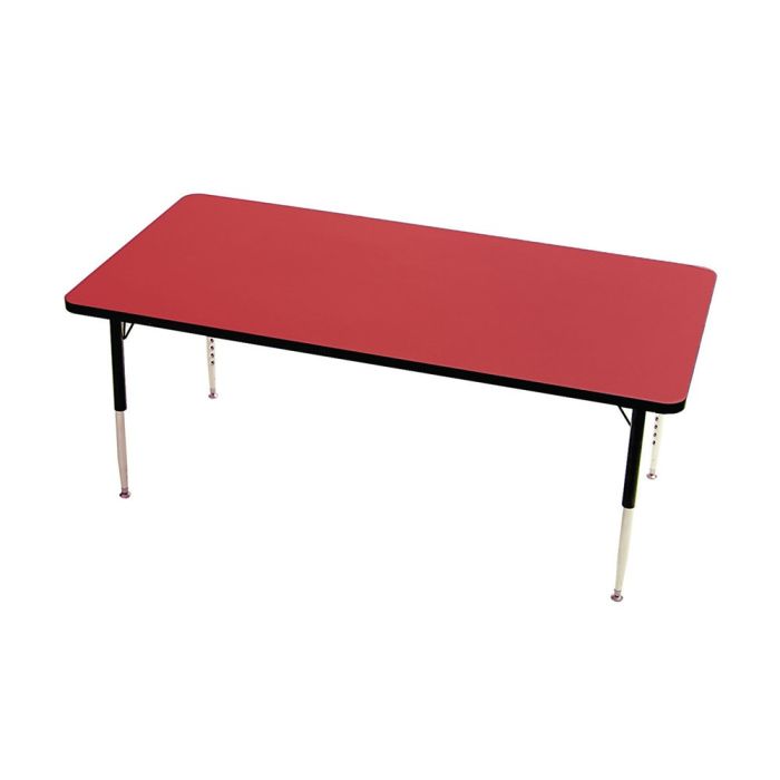 Tuf Top Rectangular Height Adjustable Classroom Table - 1500 x 750 x 430 to 635mm - Red Tuf Top Rectangular Height Adjustable Classroom Table - 1500 x 750 x 430 to 635mm - Red